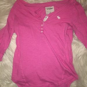 Abercrombie kids pink henley